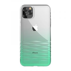 Husa spate iPhone 11 Pro (5.8"), carcasa TPU, gradient transparent/verde, Devia Ocean