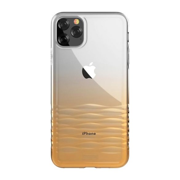 Husa spate iPhone 11 Pro Max (6.5"), carcasa TPU, transparenta/aurie, Devia Ocean 2