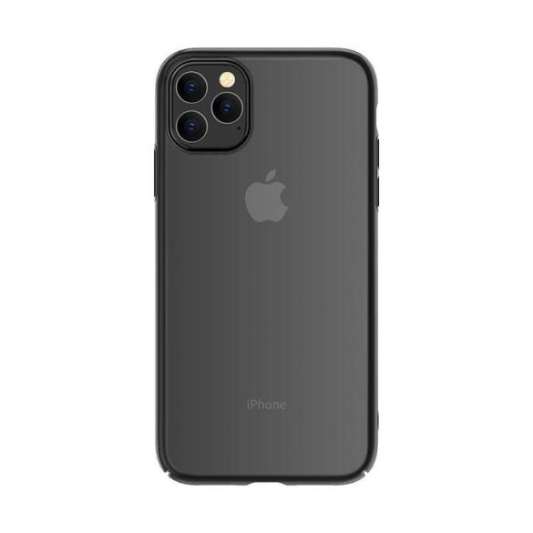 Husă tare pentru iPhone 12 Pro Max (6,7"), carcasă TPU, cadru transparent/negru, Devia Glimmer