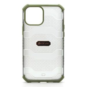 Husa spate iPhone 12 Mini (5.4") rezistenta la socuri, carcasa TPU, cu cadru transparent/verde, Devia Vanguard