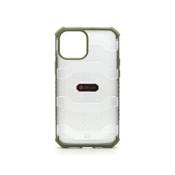 Husa spate iPhone 12 Mini (5.4") rezistenta la socuri, carcasa TPU, cu cadru transparent/verde, Devia Vanguard