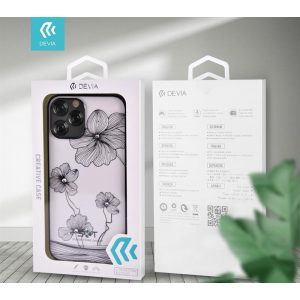 Husa spate iPhone 12 Pro Max (6.7"), carcasa TPU, model floral/piatra, negru, Devia Crystal Flora