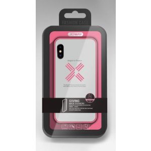 Husa Joway BHK30 pentru iPhone X / XS (5,8") transparenta din silicon cu cadru roz