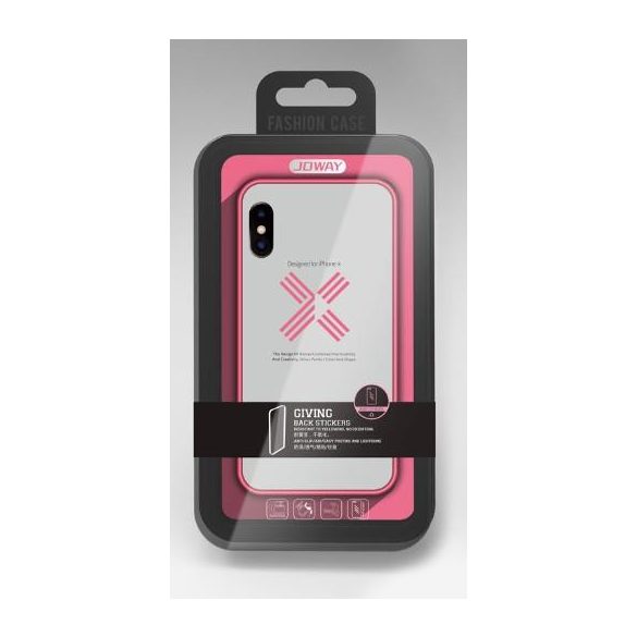 Husa Joway BHK30 pentru iPhone X / XS (5,8") transparenta din silicon cu cadru roz