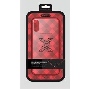 Husa din silicon TPU transparenta Joway BHK32 pentru iPhone X / XS (5.8") cu rama rosie