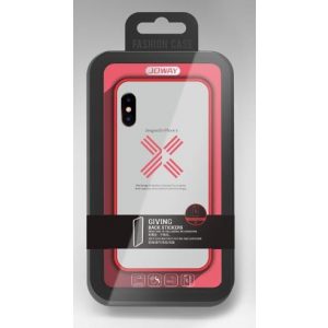 Husa Joway BHK30 pentru iPhone X / XS (5,8") transparenta din silicon cu rama rosie