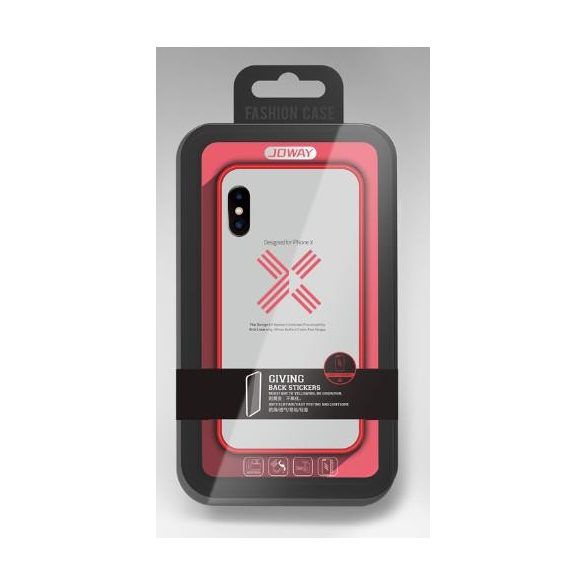 Husa Joway BHK30 pentru iPhone X / XS (5,8") transparenta din silicon cu rama rosie