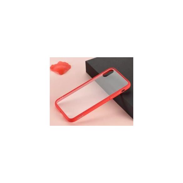 Husa Joway BHK30 pentru iPhone X / XS (5,8") transparenta din silicon cu rama rosie