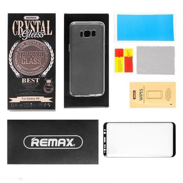 Remax GL-08 Samsung G955 Galaxy S8 Plus folie de sticlă frontală 3D neagră (PET)