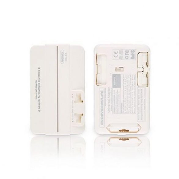 Adaptor pentru încărcător de rețea universal Remax RS-X1 alb 2USB (EU/US/CN/AU)