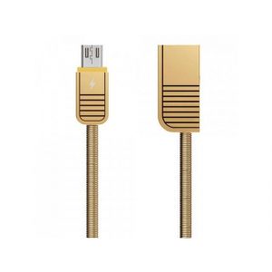 Cablu de date micro usb, cu conector metalic, 2.1A, 1m, auriu, Remax RC-088m