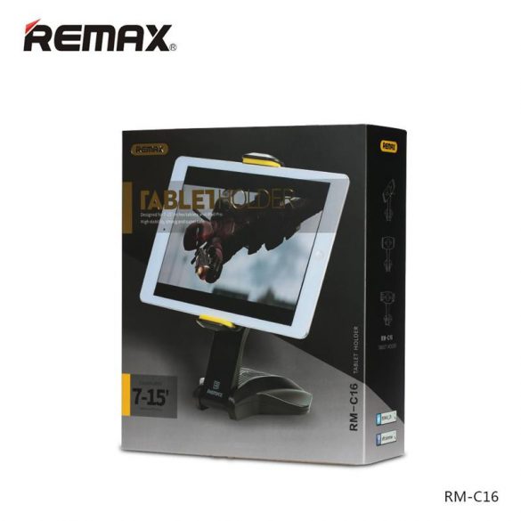 Suport tabletă desktop Remax RM-C16 rotativ la 360 de grade negru-galben 7"-15"