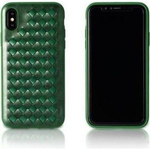 Husă din piele artificială împletită verde pentru iPhone X XS (5,8") Remax RM-1637