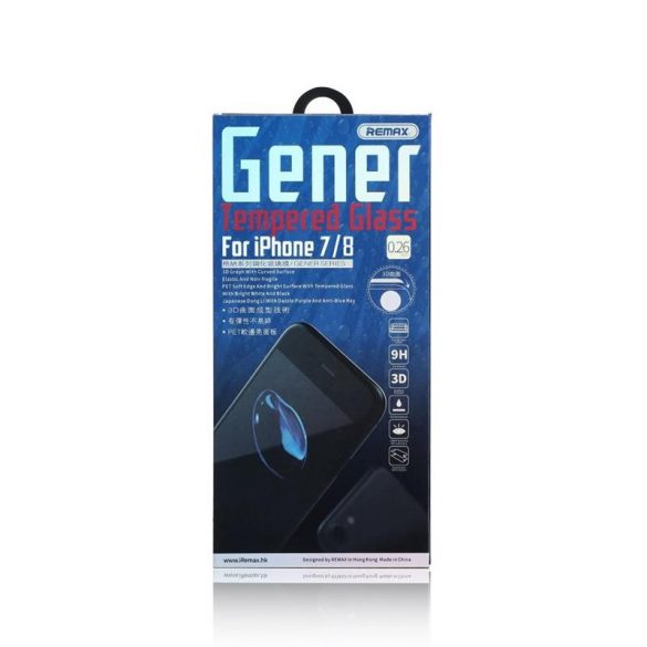 Remax GL-07 iPhone 7 8 Plus (5,5") folie de sticlă frontală 3D PET neagră 0,26 mm