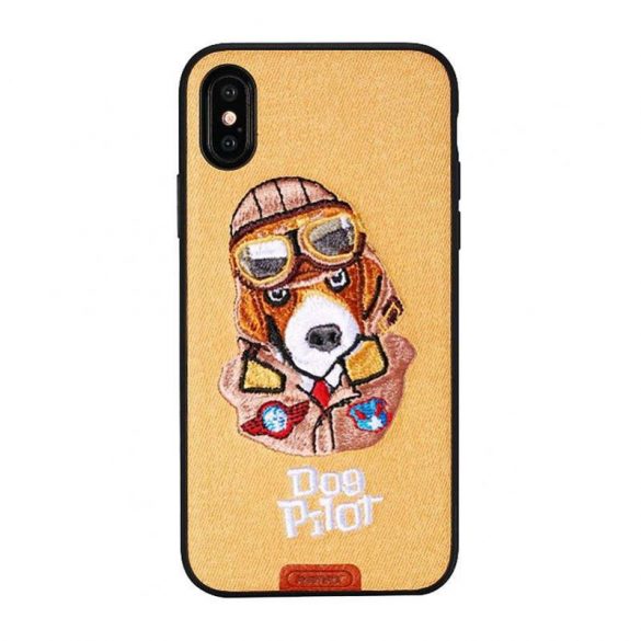 Remax RM-1647 iPhone X XS (5,8") husă spate câine maro "Dog Pilot"