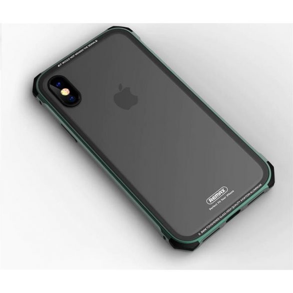 Carcasa din spate cu cadru metalic verde Remax RM-1658 iPhone X XS (5,8")