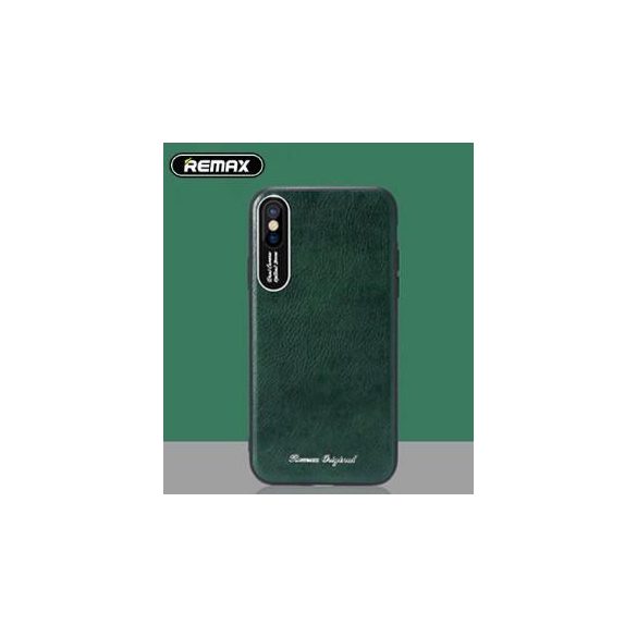 Remax RM-1666 Husă din piele artificială verde pentru iPhone X / XS de 5,8 inchi