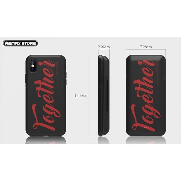 Remax PN-06 iPhone X XS (5.8") negru "Together" carcasă externă pentru baterie 5000 mAh