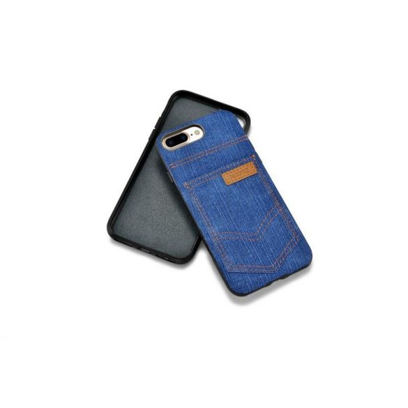 XOOMZ Husă din denim albastru pentru iPhone 7 Plus (5,5") pentru iPhone 8 Plus (5,5")