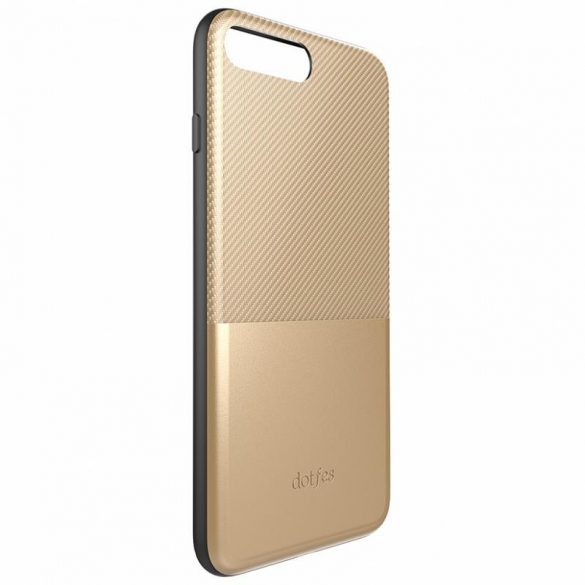 iPhone 6 / 6S (4.7")Husăcu Husă spate,Husădin plastic, card bancar durabil, carbon premium, auriu, Dotfes G02