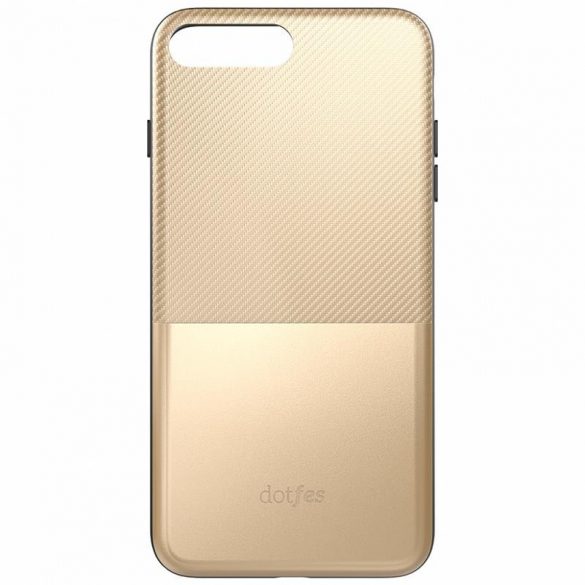 iPhone 6 / 6S (4.7")Husăcu Husă spate,Husădin plastic, card bancar durabil, carbon premium, auriu, Dotfes G02