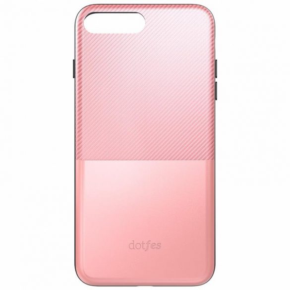 Husa din spate iPhone 6 / 6S (4,7"), carcasa din plastic, card bancar rezistent, carbon premium, aur roz, Dotfes G02