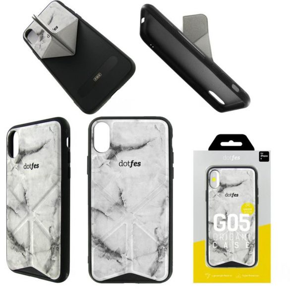 Husă pentru spate premium din piele Origami Dotfes G05 iPhone X XS (5,8")