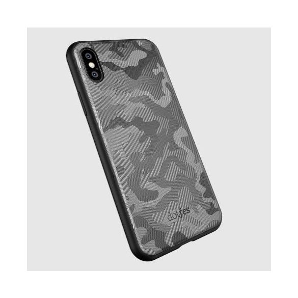 Husă din spate premium Dotfes G07 pentru iPhone X XS (5,8"), cu model de câmp gri