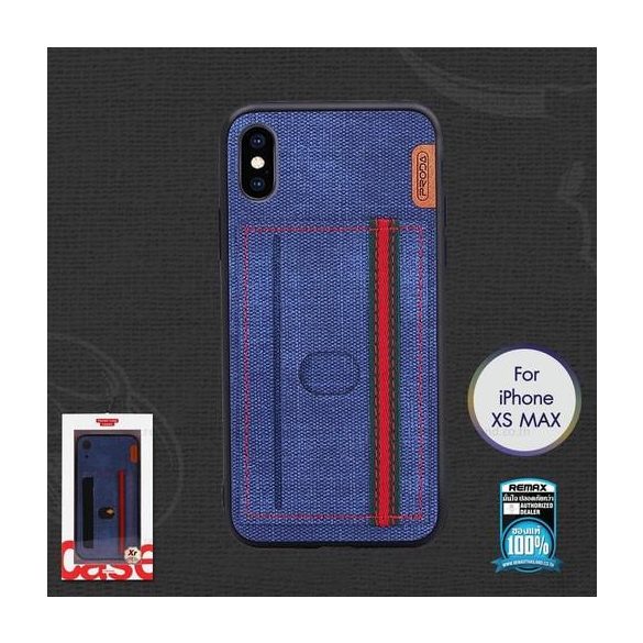 Husa din spate rezistenta pentru card bancar albastru Remax Proda Carter iPhone X XS (5,8")