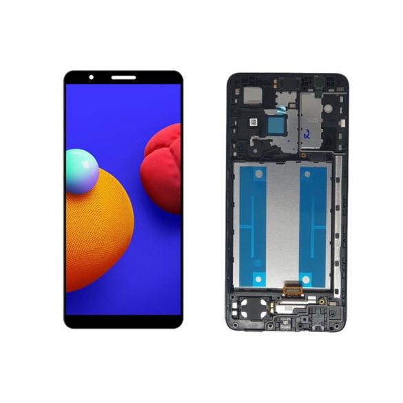 Samsung A013 Galaxy A01 Core negru din fabrică LCD + panou tactil cu cadru