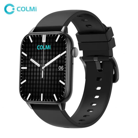 Ceas inteligent Colmi C60 cu curea din silicon, display HD de 1,9 inchi, apel bluetooth, impermeabil IP67, negru