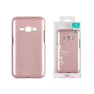 Husa din silicon Mercury i-Jelly Metal Samsung J120 Galaxy J1 2016 rose gold