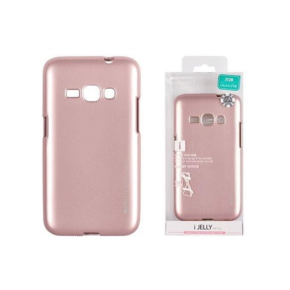 Husa din silicon Mercury i-Jelly Metal Samsung J120 Galaxy J1 2016 rose gold