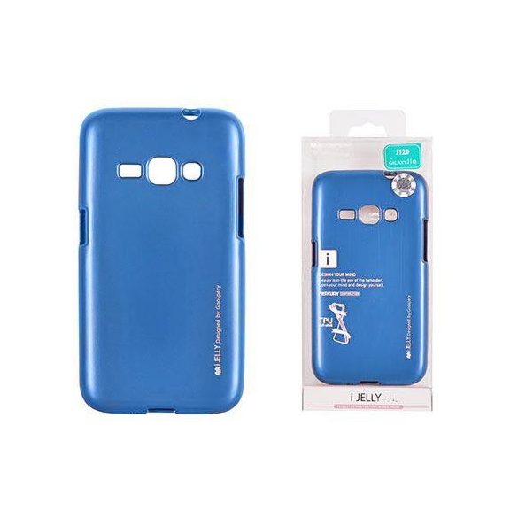 Husa silicon albastra Mercury i-Jelly Metal Samsung J120 Galaxy J1 2016