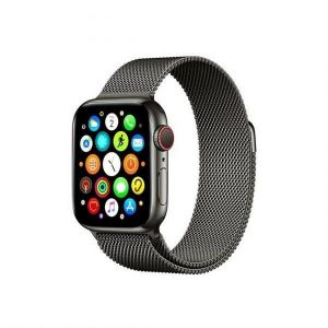 Curea metalică pentru ceas inteligent negru Mercur, Apple Watch 4/5/6/7/SE 42 mm