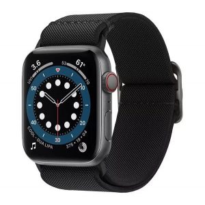 Apple Watch 4/5/6/7/SE, curea ceas inteligent, material textil, negru, 38/40/41mm, Spigen