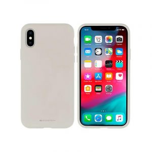 Husa din silicon pentru iPhone 14 (6.1"), husa din spate, gri, mat, interior din velur, silicon Mercury