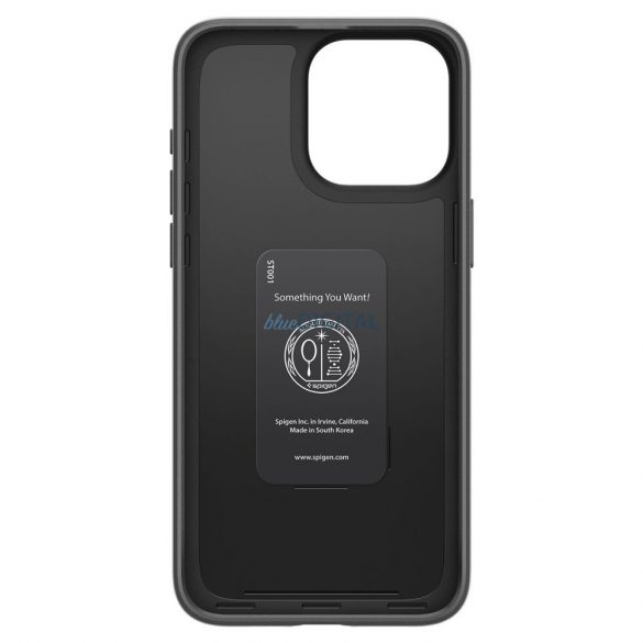 Husa din spate iPhone 15 Pro Max (6,7"), spate din plastic/cadru din silicon, negru, Spigen Thin Fit