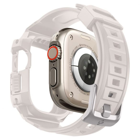 Carcasă și curea pentru ceas inteligent Apple Watch Ultra / Ultra 2, 49 mm, TPU / silicon, bej, Spigen Rugged Armor Pro