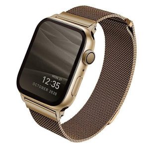 Apple Watch 4/5/6/7/SE, curea ceas inteligent, metal, auriu, 42/44/45mm, UNIQ