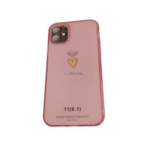 Husa spate iPhone 11 (6.1"), carcasa TPU, protectie camera, stralucitoare, roz