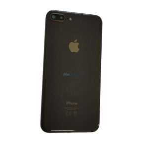 Panou din spate iPhone 8 Plus (5.5"), cu lentila camerei/tava SIM, capac baterie, negru, calitate AAA+