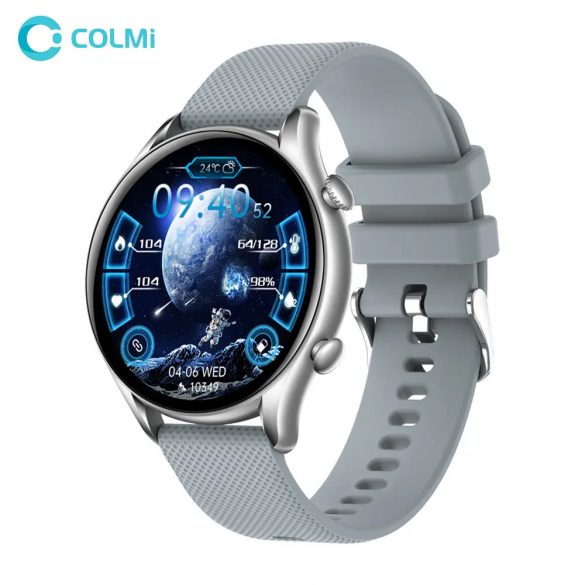 Ceas inteligent Colmi i20 cu curea din silicon, ecran HD de 1,32 inchi, apel bluetooth, impermeabil IP67, gri