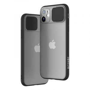 Blitzwolf BW-AY2 Carcasă din plastic transparentă pentru iPhone 11 Pro (5,8"), rezistentă la șocuri, cu cadru verde și protecție detașabilă pentru lentile