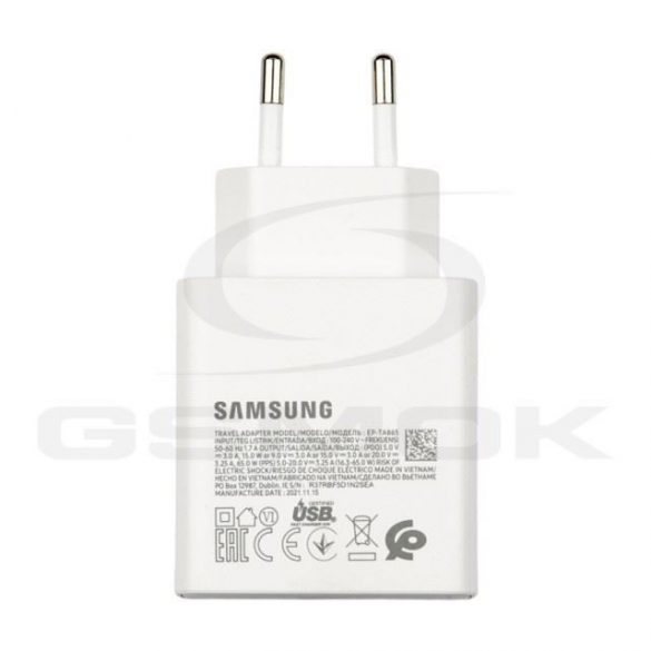 Încărcător de perete Samsung Ta865W 65W Alb Usb-C Gp-Ptu020Sodwq Original Vrac