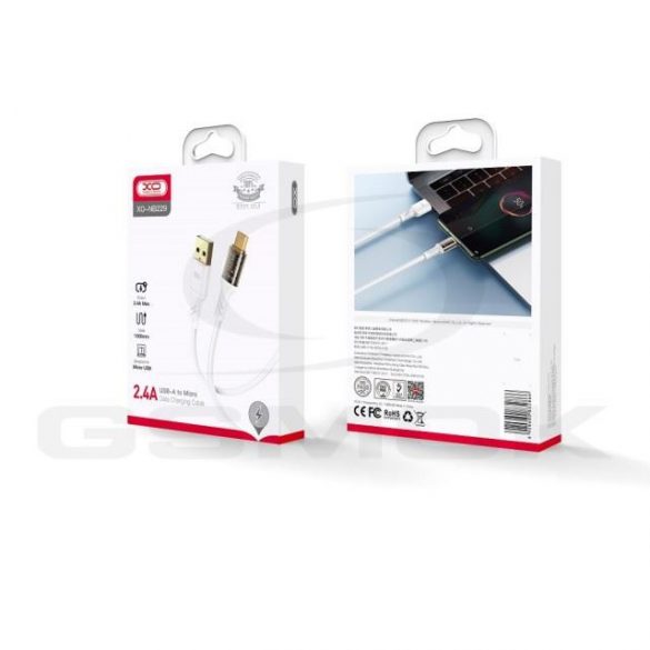 Cablu Usb La Micro 2.4A 1M Xo Clear Nb229 Alb