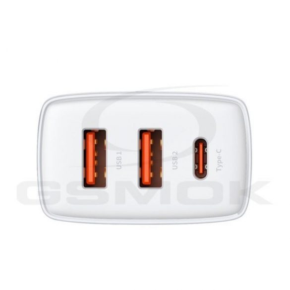 Încărcător de călătorie Baseus Compact 2X Usb / 1X Usb-C 30W 3A Qc Ccxj-E02 Alb