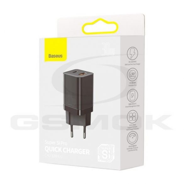 Încărcător de călătorie Baseus Compact 2X Usb / 1X Usb-C 30W 3A Qc Ccsupp-E01 Negru