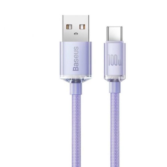 Cablu Baseus Crystal Shine Series Usb - Usb-C Qc 100W 2M Violet Cajy000505