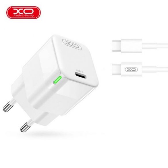 Incarcator De Voie Xo Ce06 Pd 30W Usb-C + Cablu Usb-C Alb